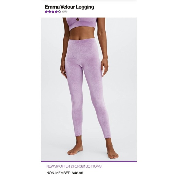 Fabletics Emma Velour Legging Lilac Purple Velvet - Picture 8 of 8